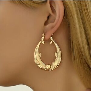 Retro Dolphin Earrings 14K Plated